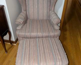 Wingback chair and ottoman