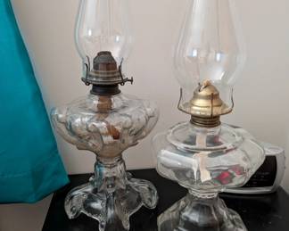 Antique oil lamps