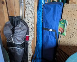 Hammocks, folding chairs, tents etc