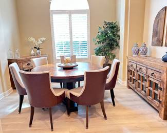 Copper hammered dining room table