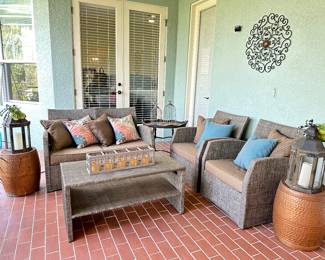 Outside wicker patio set