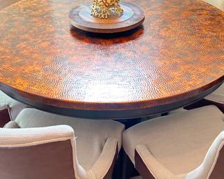 Hooker hammered copper dining room table