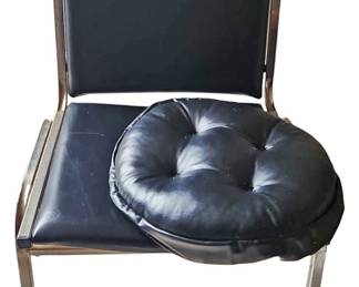 Black Vinyl Chair and Cushion