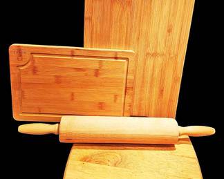 Wood Cutting Boards and Rolling Pin