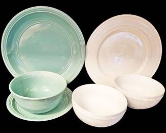White and Teal Dishes
