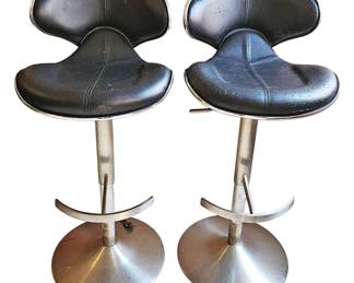 Stainless and Black Barstools