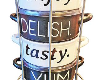 Soup Cups and Holder