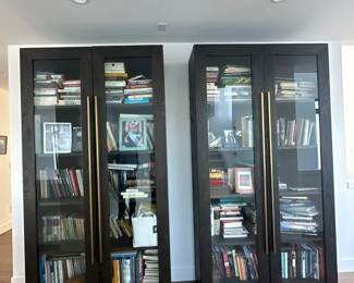 Bookshelf cabinets with glass doors