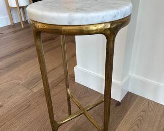 Restoration Hardware tall round table with marble top