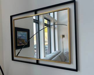 Black & gold wall mirror