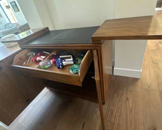 Drexel side buffet cabinet with wheels