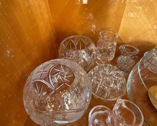 Crystal serving dishes