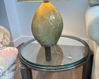 Round side table with glass top