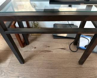 Side console table with glass top