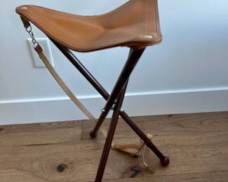 Vintage leather folding stool