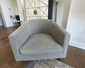Grey side arm chair