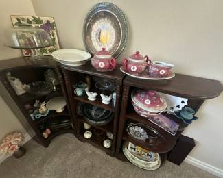 Side buffet with china