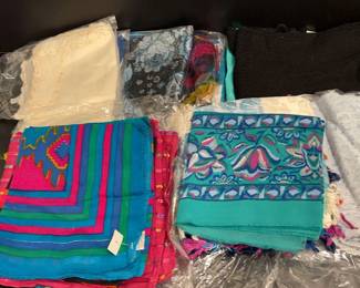 Collection Of Scarves, Many Wrapped As New