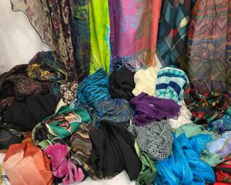 Huge Scarf Lot Approximately 40 Scarves