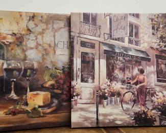 2 Large Caffe Canvas Paintings