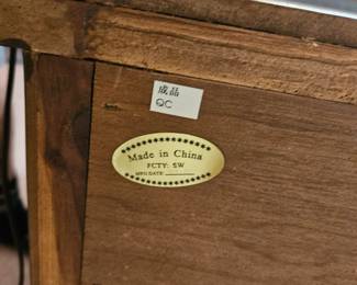 On back of the dresser and nightstand