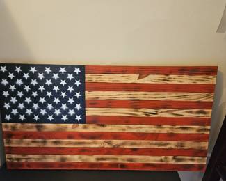 Wooden American flag, with hanger in the back $35.00