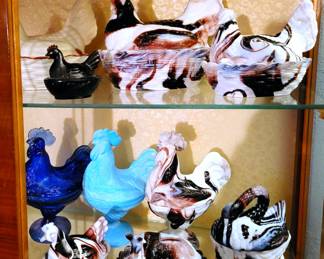 Vintage Slag Glass Pieces