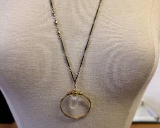 Crystal with guitar string necklace