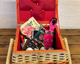 Cutest Ever Vintage Sewing Basket 