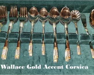 Stainless Flatware set: Wallace Gold Accent Corsica