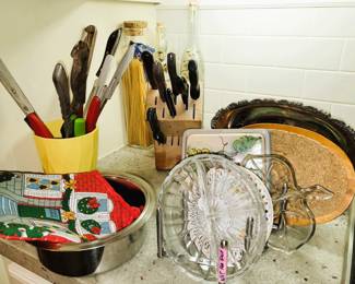 Kitchen knives, platters and more