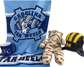 Sport Fan LOT Ohio State Bear Michigan Soft Helmet KC Mug Tar Heels Banner