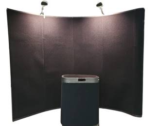 Pop Up Conference Flea Market Booth Background with Halogen Lights in Carrier