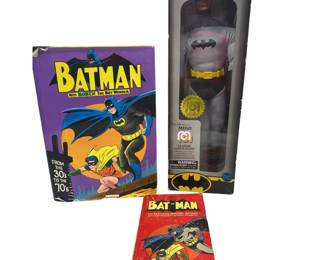 Batman 14" Action Figure DC + Vintage Comic Paperback 7 Hardcover NOS