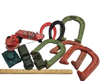 Antique Auburn Rubber Co Fire Truck Toys Cars Horseshoes Game Indiana