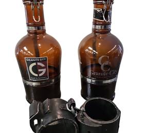 Growlers Granite City Beer Containers + Costume Hand Cuffs Leg Chains