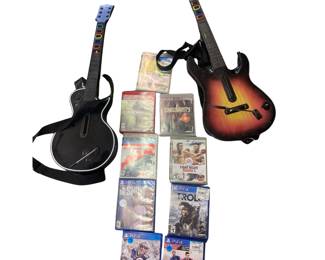 PS3 PlayStation 3 Gibson Guitars Hero + PS3 & PS4 Games COD Madden FIFA Troll 