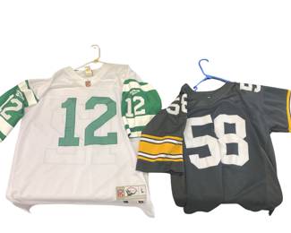 Stitched Vintage NFL Jersey #12 Joe Namath NY Jets L + Jack Lambert Steelers #58