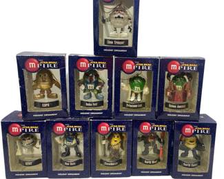 STAR WARS m-Pire M&Ms Kurt Adler Ornaments NOS R2D2 C3PO Vader Boba Chewie Leia Han