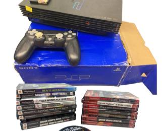 Sony PS2 PlayStation Console Box & Games Kingdom Hearts GTA Tomb Raider Sports & More