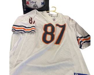 NFL LOT Autographed Football Super Bowl XLV 2012 #55 + Vintage Bears Reebok GSH #87 Jersey Muhammad