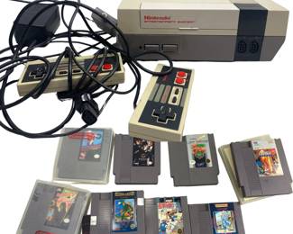 NES Console Controllers Powre Cord RF + Game Cartridges Batman Friday the 13th 
