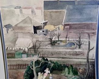 Love this Danish watercolor. Most likely 1950’s. Could be by a Holst 