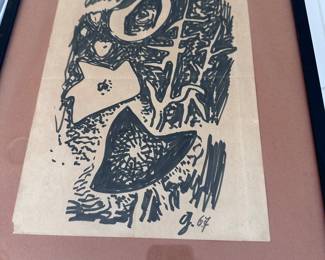 1967 style of Picasso drawing. 