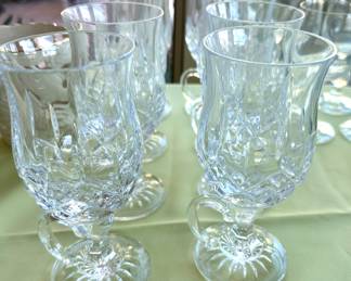 Waterford set of Irish coffee as well as many other Waterford goblets, bowls and serving pieces.