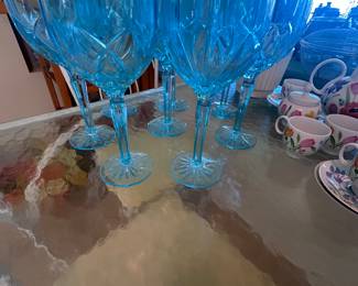 Waterford marquis great turquoise goblets