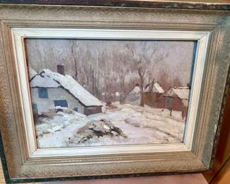 Beautiful antique snow landscape  
