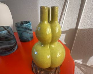 Chinese 3 neck gourd vase. some damage