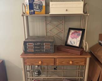 Iron and wood Bakers Rack