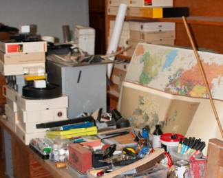 watercolor and oil paints, Kodak Slide Carousels